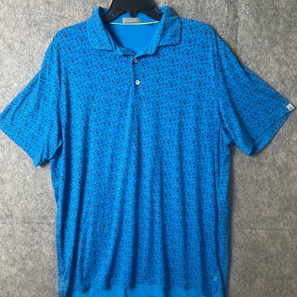 Tasc Performance Men‎ Size XL Blue Patterned short sleeve Polo Shirt
